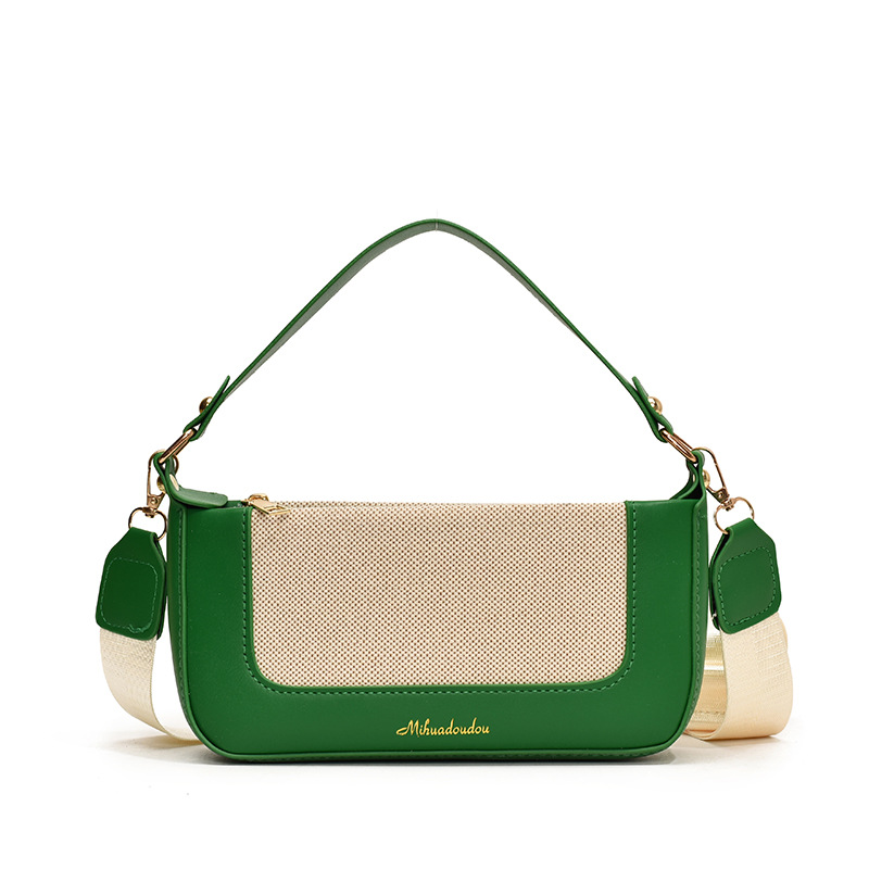 Estilo coreano empalme color contraste pequeño bolso cuadrado femenino popular de este año retro pequeño bolso de compras literario simple bolso de mensajero de un solo hombro marea