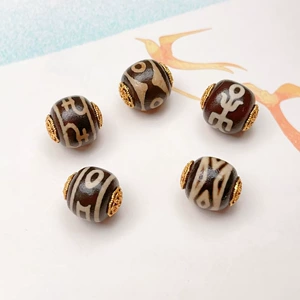 Aquarius Dzi Beads Barrel Beads Spacer Beads Accessories Bracelet Bracelet DIY Semi-Finished Products New Products Special Offer