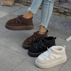 欧美冬季新款厚底加绒加厚雪地靴女外贸大码保暖毛巾短筒靴棉鞋女