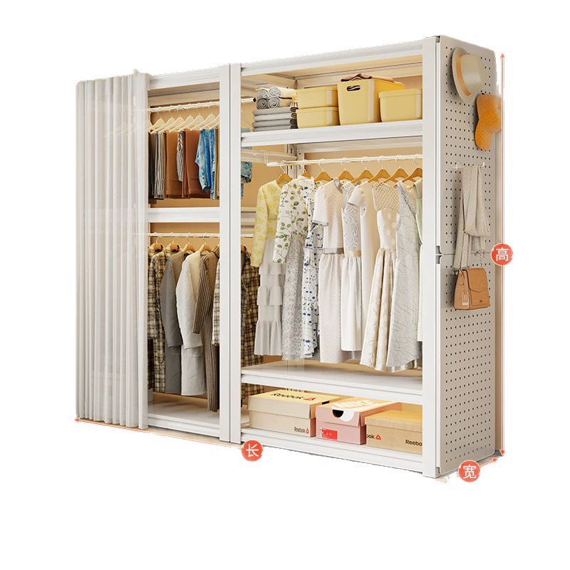 Wardrobe Shelf Rack Freestanding Hanger Steel from Yomiego