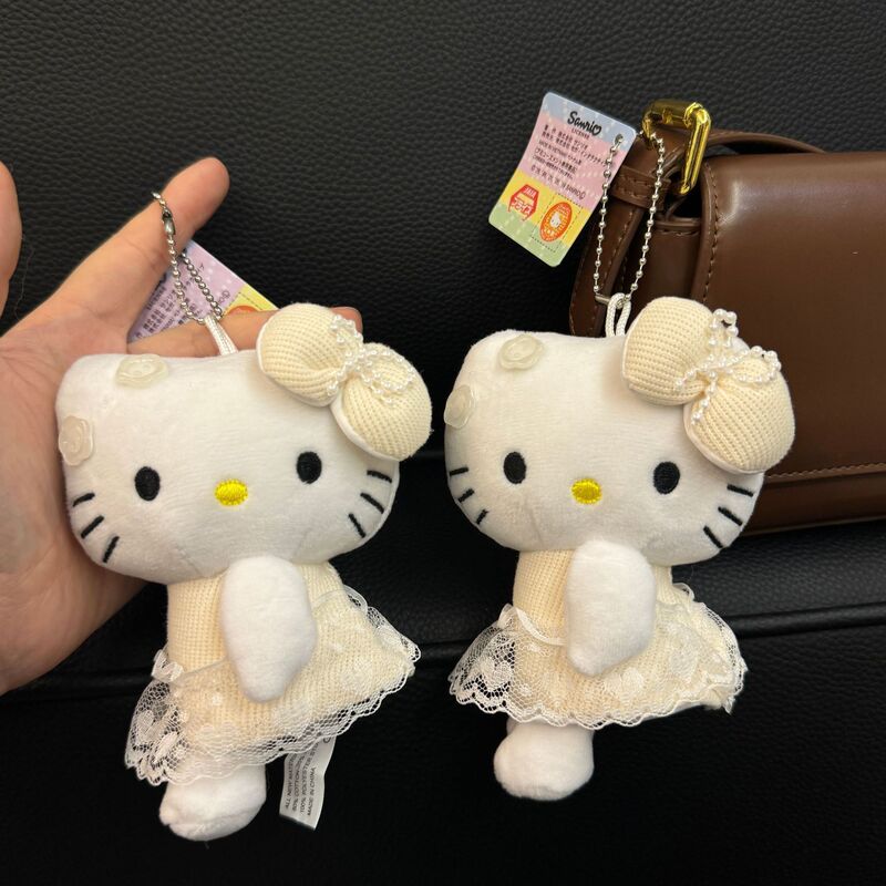 白い小さな香りのバレエサイドシートハローキティペンダントかわいい人形ぬいぐるみハローキティkt猫バッグペンダント|undefined