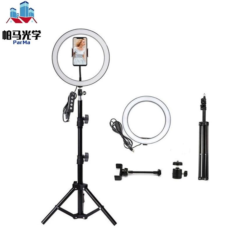 Оптовая Продажа с фабрики 26 см плоская кольцевая лампа живая селфи красота лампа для фотографии 10-дюймовый мобильный телефон живой заполняющий свет