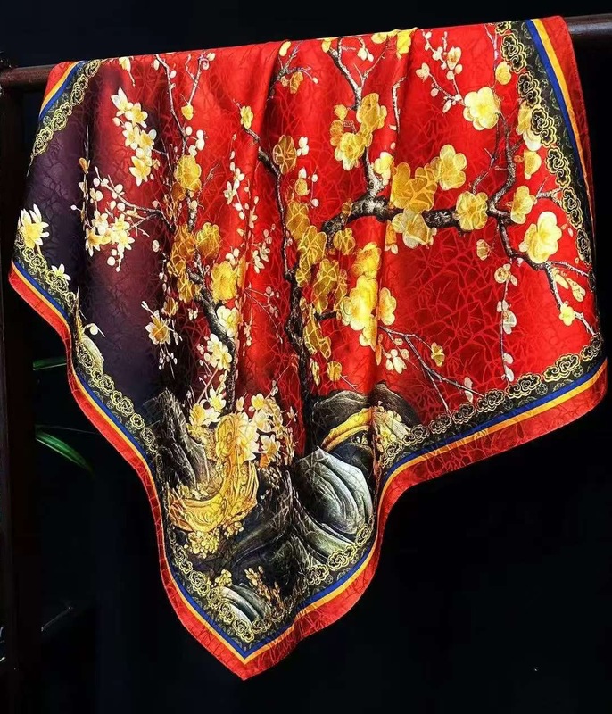 Xiangyunsha 春夏新作シルクスカーフ 70 サイズ両面 2 色スクエアスカーフ国民風ファッション多用途ガーゼスカーフカジュアルスカーフ|undefined