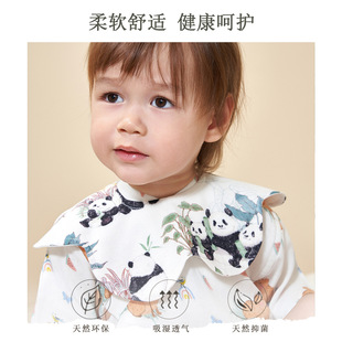 Children's gauze breathable eating bib, flowered, water absorbent 2