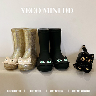 MINI DD 2025 Autumn New Rain Boots Girls Rain Boots Kids Princess Cute Korean Non-slip Mid-high Tube