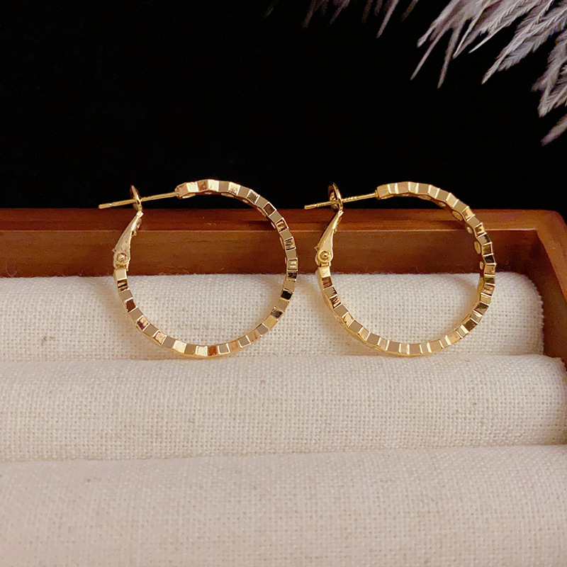 MAC057 Zircon Inlaid Elegant Vintage Style Hoop Earrings6