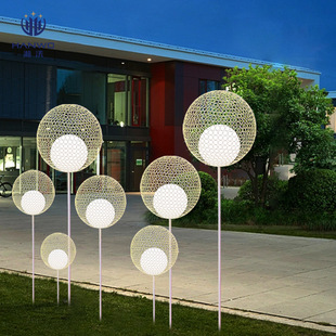 Outdoor hollow ball dandelion lamp office building scenic spot park square courtyard landscape lighting spherical lawn lamp