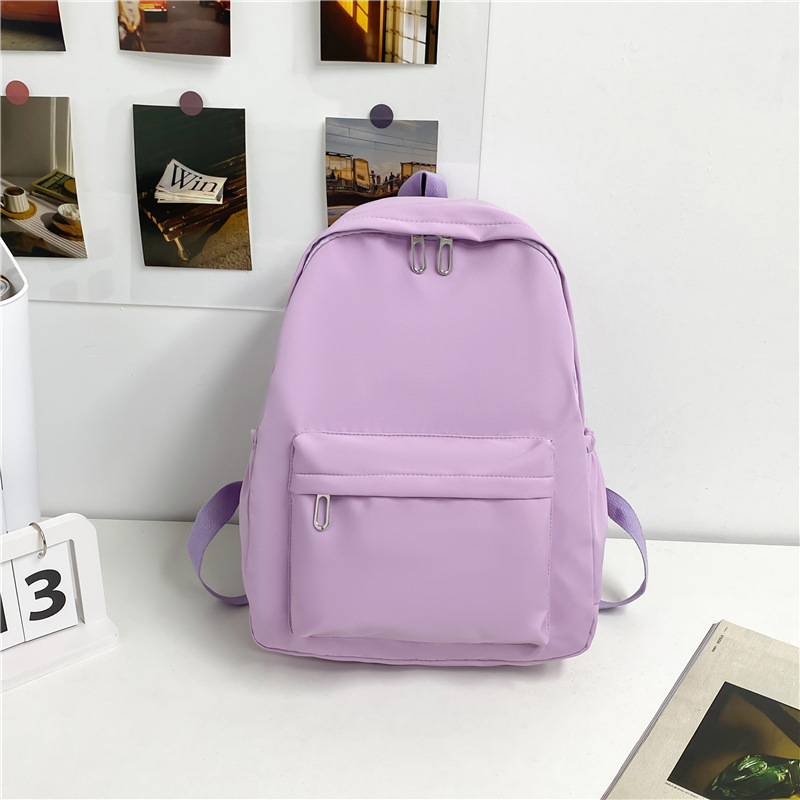 Mochila de gran capacidad casual ins estilo mochila de viaje niñas estilo coreano color sólido simple estudiante de secundaria