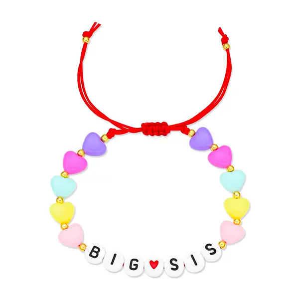 Colorful Heart Bracelet Acrylic Multi-Color Heart Letter Beads Gold Round Bead Bracelet Colorful Heart Letter Bracelet