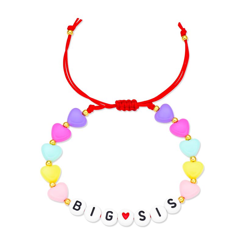 Colorful Heart Bracelet Acrylic Multi-Color Heart Letter Beads Gold Round Bead Bracelet Colorful Heart Letter Bracelet