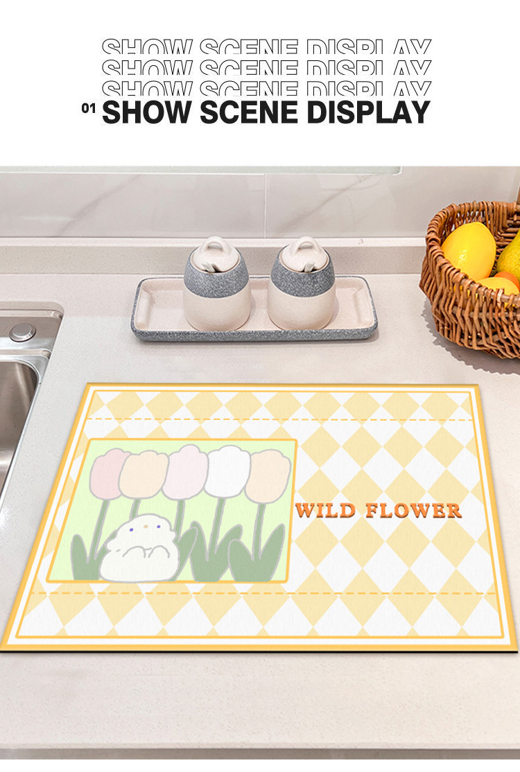 硅藻泥地垫,吸水垫,沥水垫,清新地垫