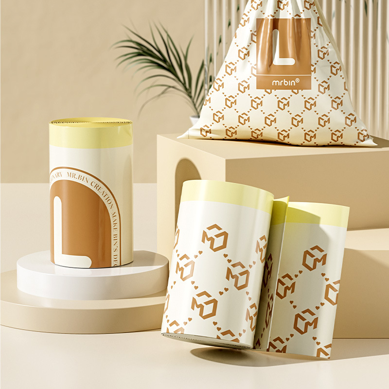 麦桶桶打包垃圾袋抽绳式家用加厚卫生间厕所自动收口拉塑料清洁袋