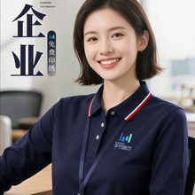 广告衫定制印字logo企业长袖polo衫工作服刺绣logo翻领t恤班服