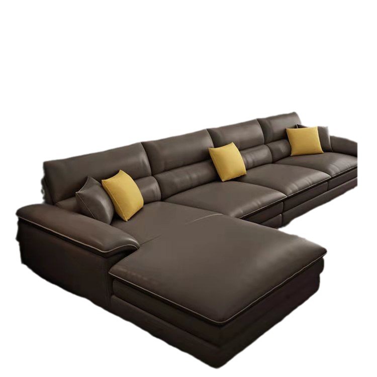 Sofá de cuero pequeño apartamento moderno minimalista sala de estar en forma de L combinación de asiento de concubina de esquina sofá nórdico suministro directo de fábrica