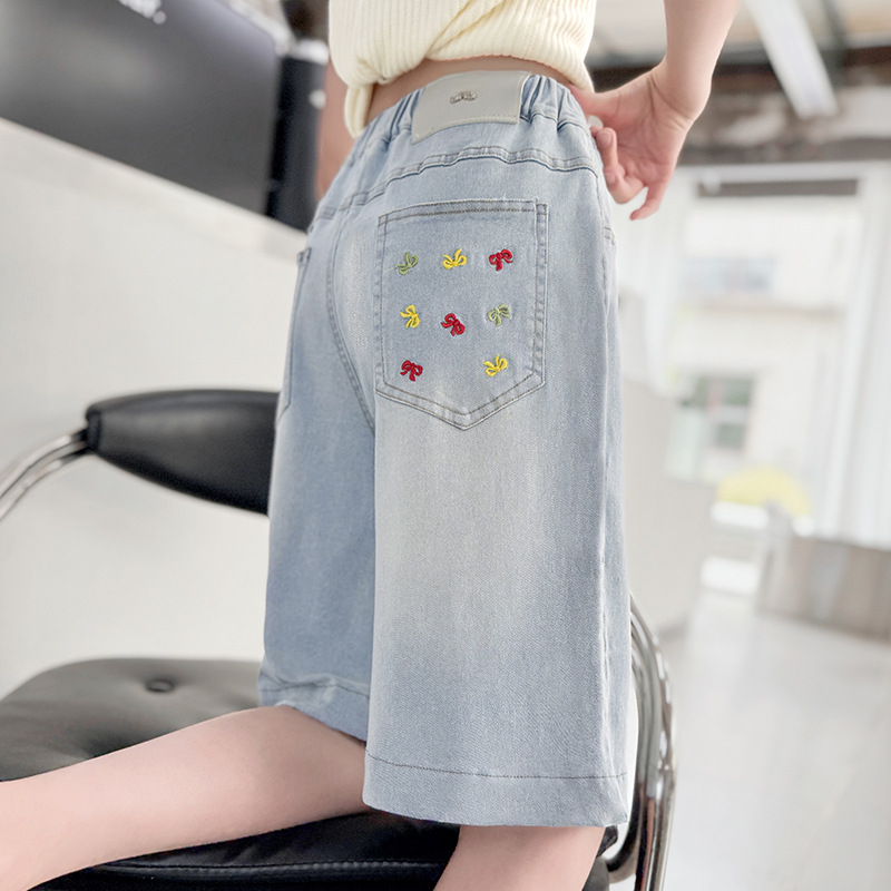 女童夏季短裤外穿2025新款儿童夏款牛仔裤洋气女大童夏装五分裤子