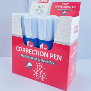 Wholesale 12ml Correction Pen Blue Correction Cover Not Easy to Break Correction Fluid Custom Oem Student Office Special
