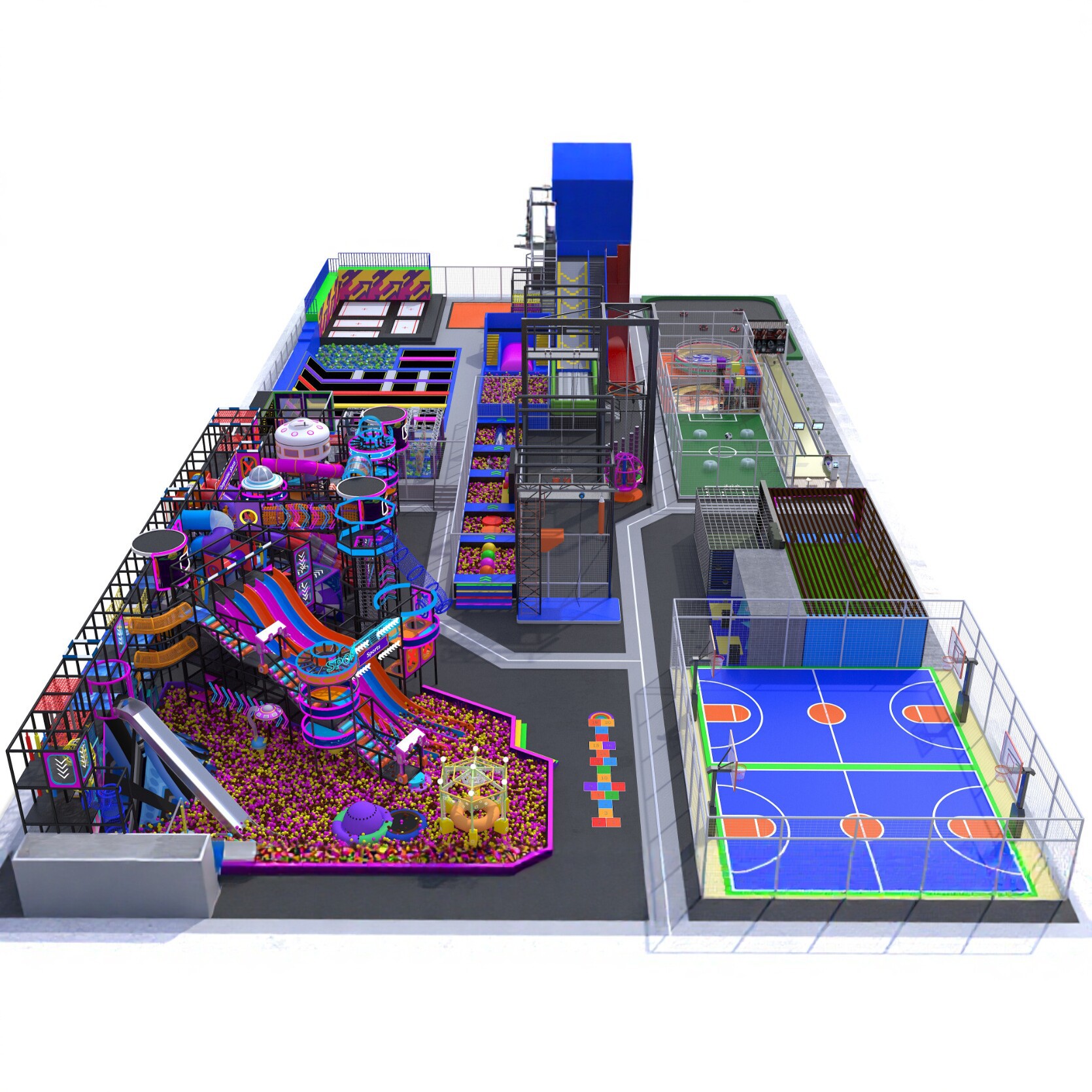 儿童乐园室内大小型游乐场设备亲子餐厅淘气堡滑梯设施设计定制