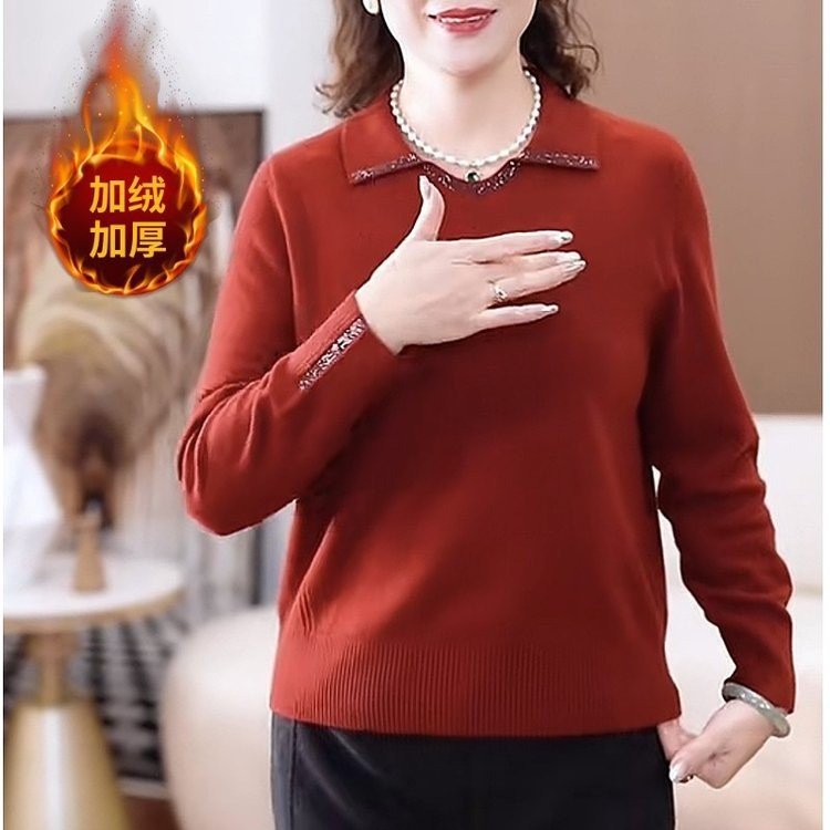 폭발의 세대 업그레이드 기모 버전 2024 겨울 새로운 기질 외국 스타일의 스웨터 느슨한 코트