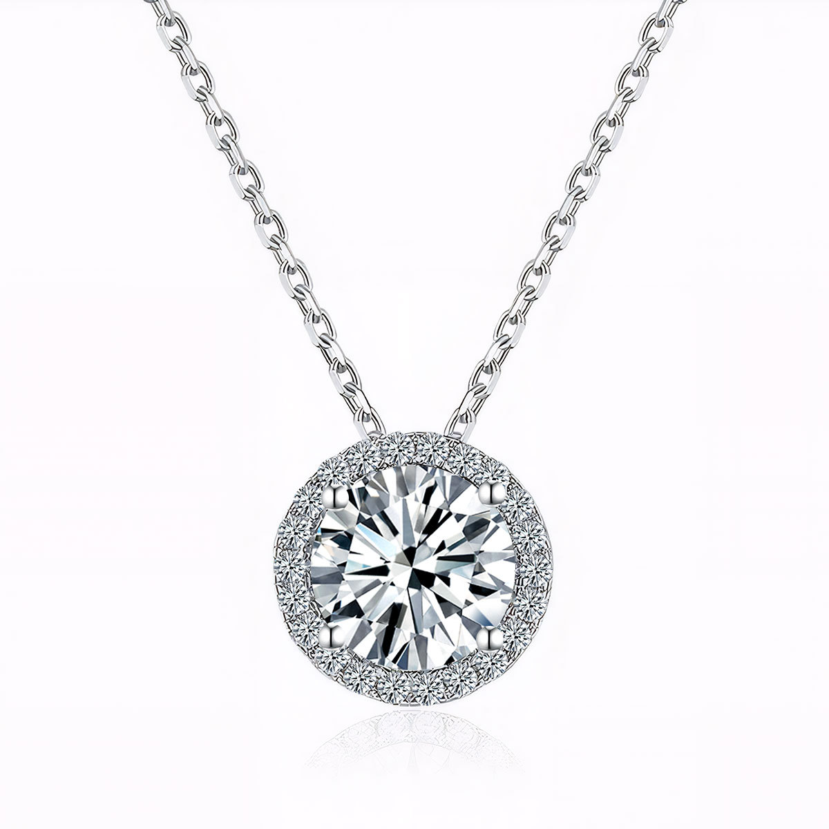 18K Gold Lab-Grown Diamond Necklace with 1-Carat IGI Lab-Grown Diamond Center, Women's Gift