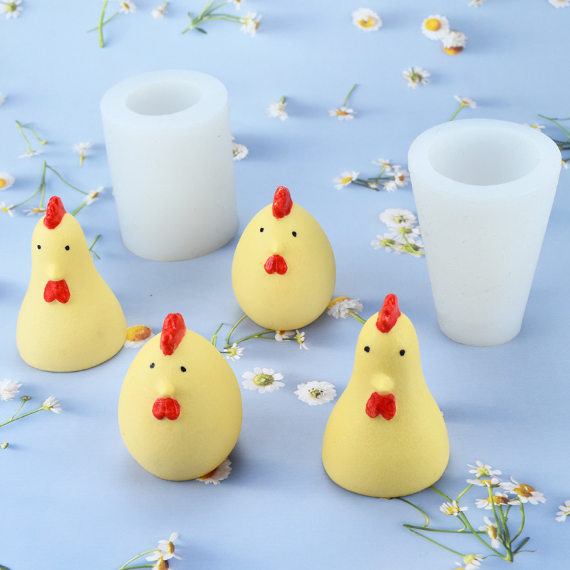 Transfronterizo 3d grasa pollo fino aromaterapia vela molde ins decoración pastel hornear molde de silicona transfronterizo nuevo producto en stock