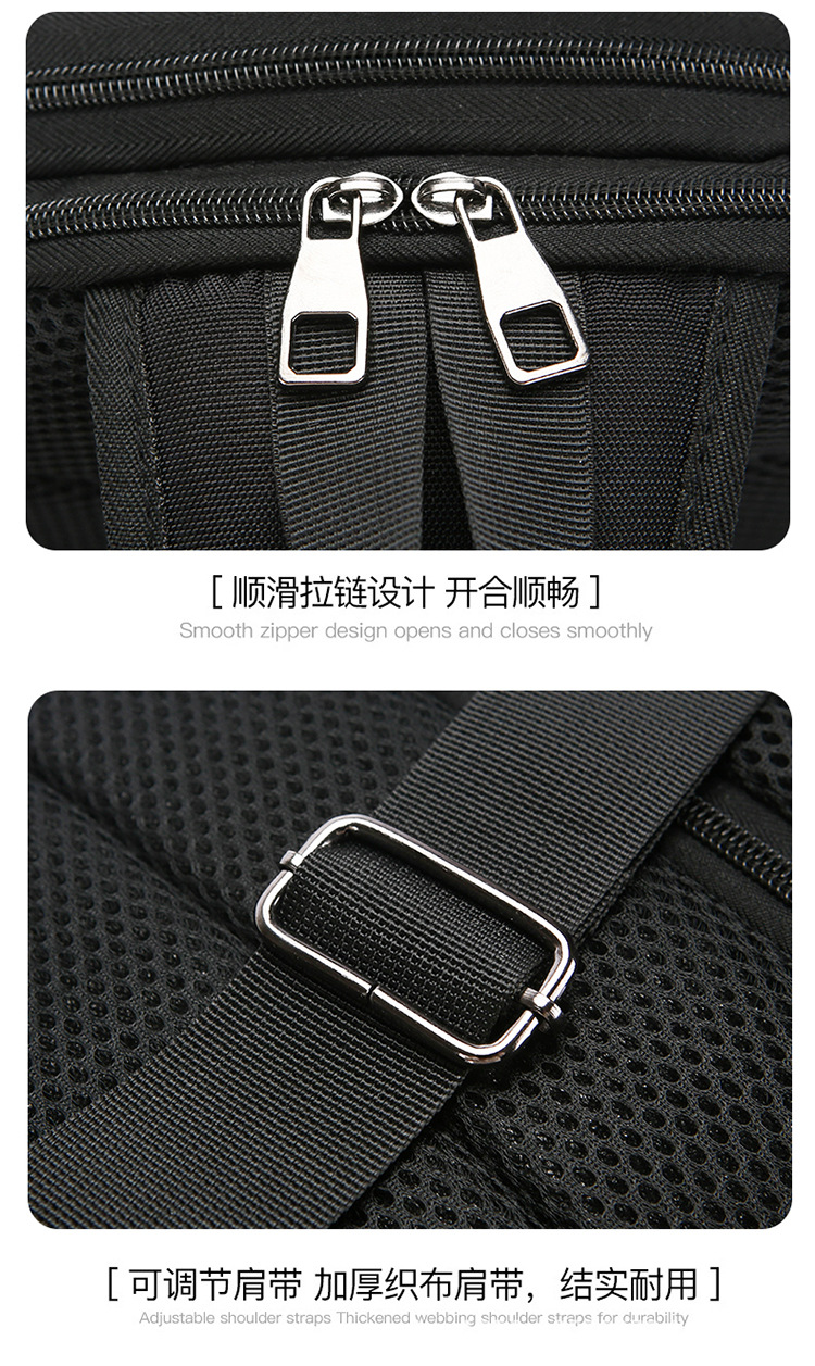 New single-shoulder crossbody bag, men's casual travel bag, simple chest bag, multi-functional waterproof password lock, anti-theft small backpack undefined
