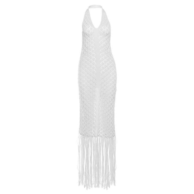 Summer Beach Dress Sexy Sheer Knit Fabric Solid Color Lightweight Comfortable Wholesale Available