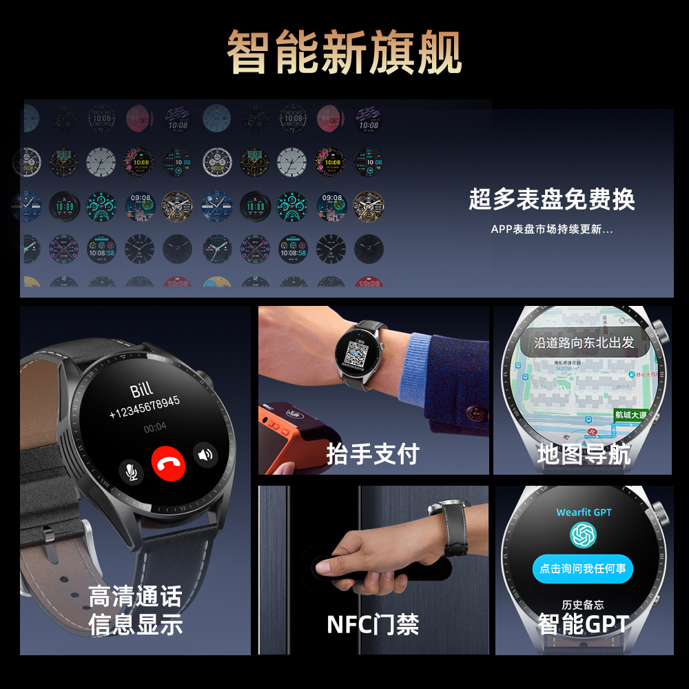 Patriot G20 Bluetooth teléfono reloj inteligente Douyin explosión monitoreo de la salud código de viaje pago sin conexión NFC