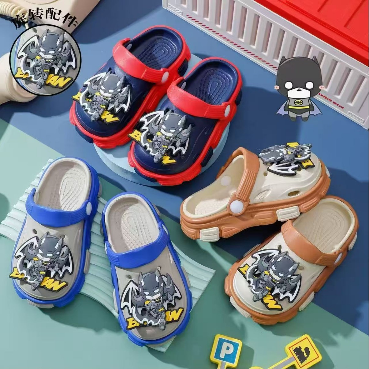 2026 Children's Slippers Summer New Eva Cartoon Rotating Boys Baby Indoor and Outdoor Non-Slip Beach Crocs
