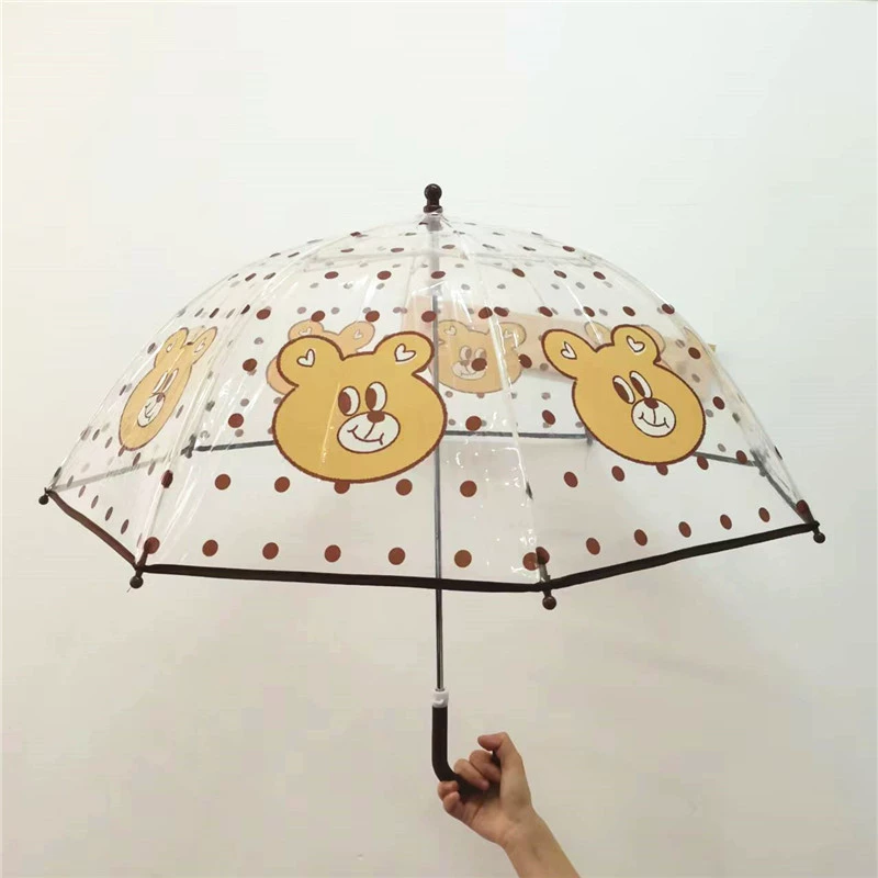 Ins корейский стиль детский зонт волна точка медведь Прозрачный Зонт милый ребенок улица Фотография реквизит