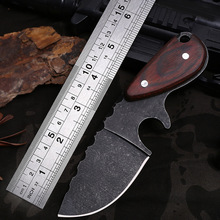户外刀具手把肉小刀多用指环小刀锤纹锻打手扒肉刀野营便携小直刀