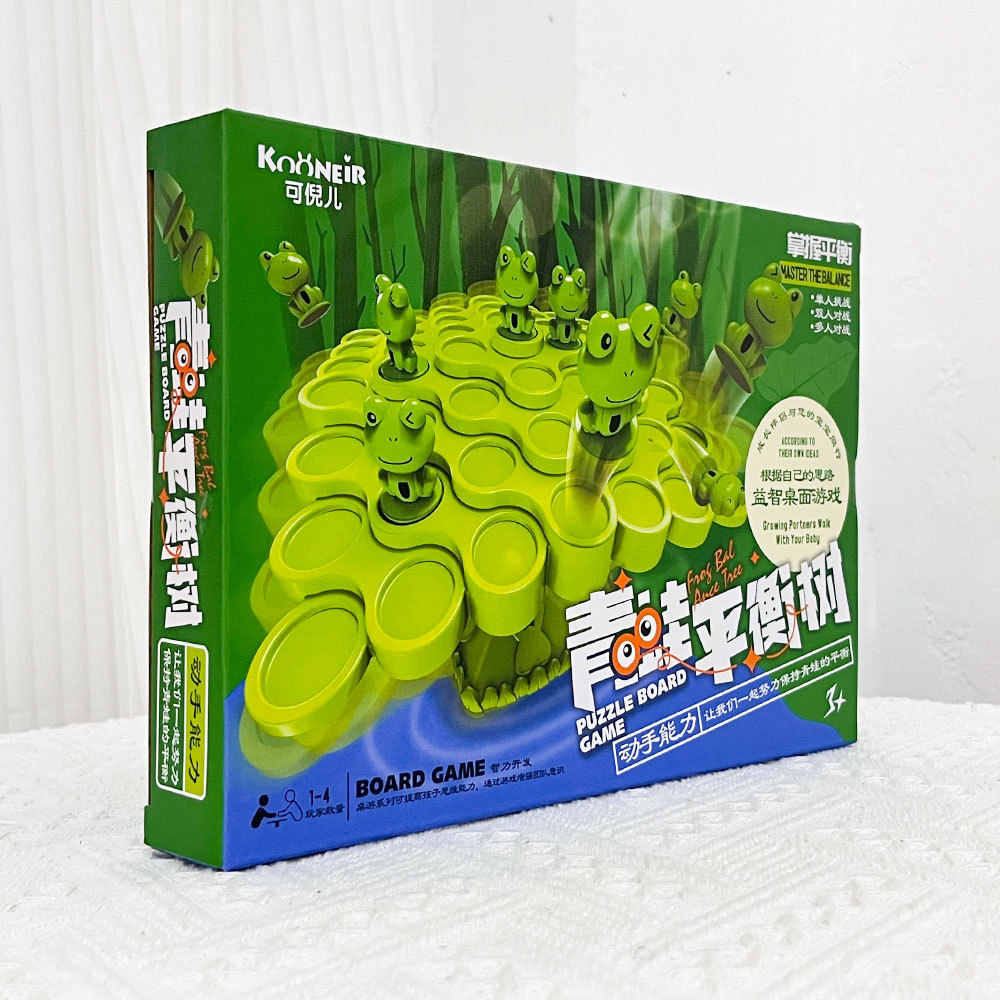Niños rana equilibrio árbol plegable puzzle juegos de mesa interacción padre-hijo fuerza de concentración institución de educación temprana caja de regalo