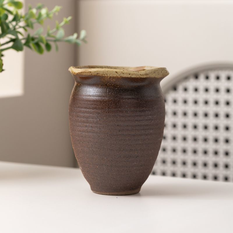 Succulent Flower Pot Ceramic Frosted Stoneware Simple Shape Household Breathable Creative Desktop Decoration Succulent Small Pot Stylish
