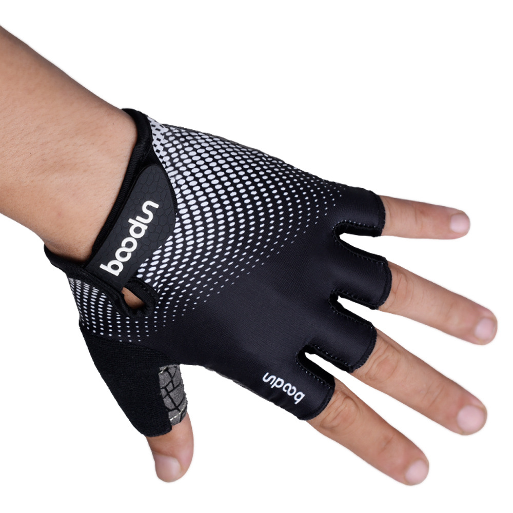 Gants de cyclisme Boodun Outdoor Half Finger Paume Silicone SBR Sports Lycra Gants de vélo_voghion.com