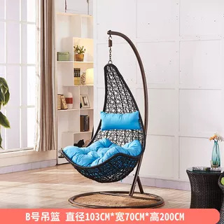 Silla de vid colgante azul balcón doméstico sala de estar patio columpio suelo perezoso ocio sofá silla creativo nido de pájaros cesta colgante