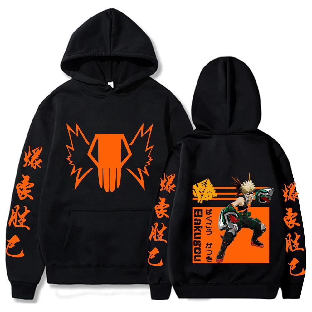 Japan Anime My Hero Academy Bakugou Katsuki Hoodies Women M