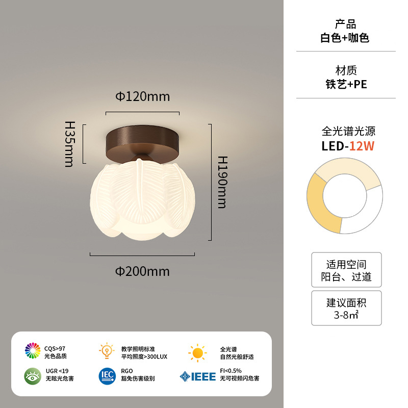 [Seleccionado cuidadosamente] Lámpara de techo de pasillo de viento crema, lámpara de pared de flores creativas, candelabro de cabecera, lámpara de araña moderna simple