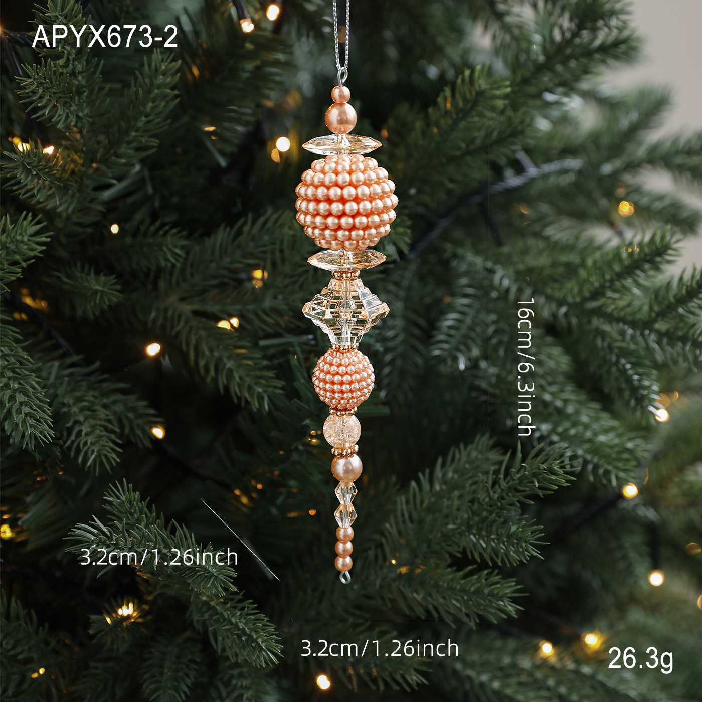 Nuevos productos transfronterizos transparentes colgantes de cristal acrílico colgantes colgantes decoraciones de Navidad árbol de Navidad vestidos colgantes