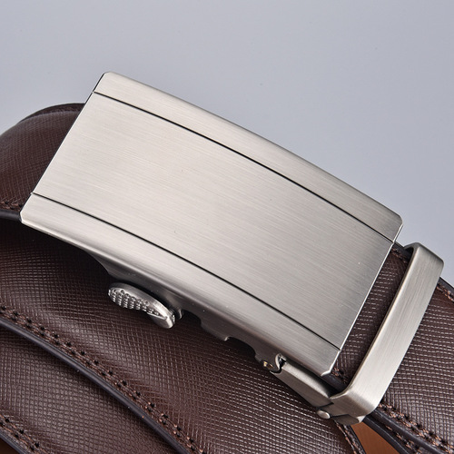 Belt men's cowhide belt genuine leather cross-border brown trouser belt casual business manufacturer wholesale automatic buckle men's belt