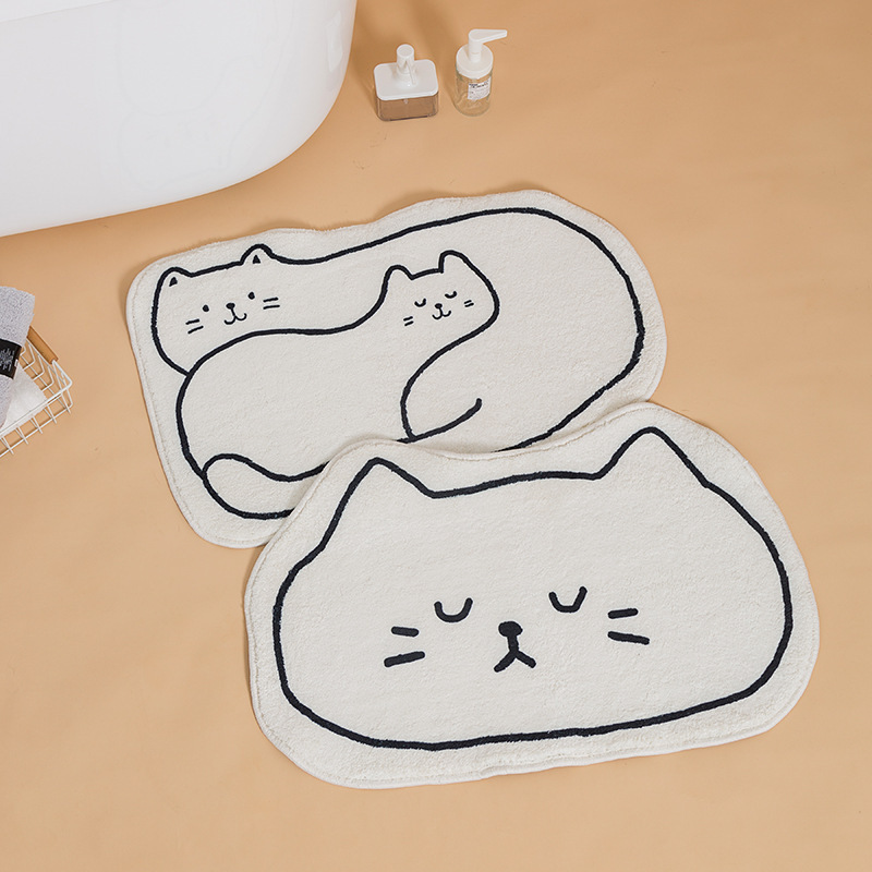 Cashmere Kitty Mat Children's Room bedroom Bedside blanket lovely Cartoon carpet Shower Room water uptake door mat bay window pad