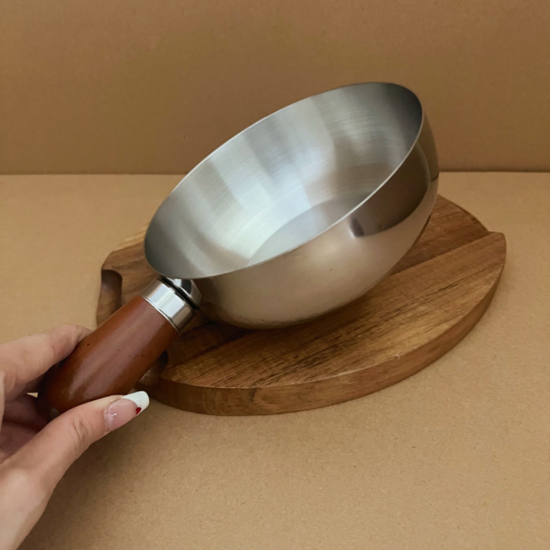 Ciotola di riso al forno con manico, in legno di noce, non rivestita, per zuppa istantanea, lumache, tagliatelle, yogurt e insalata fatta in casa._voghion.com