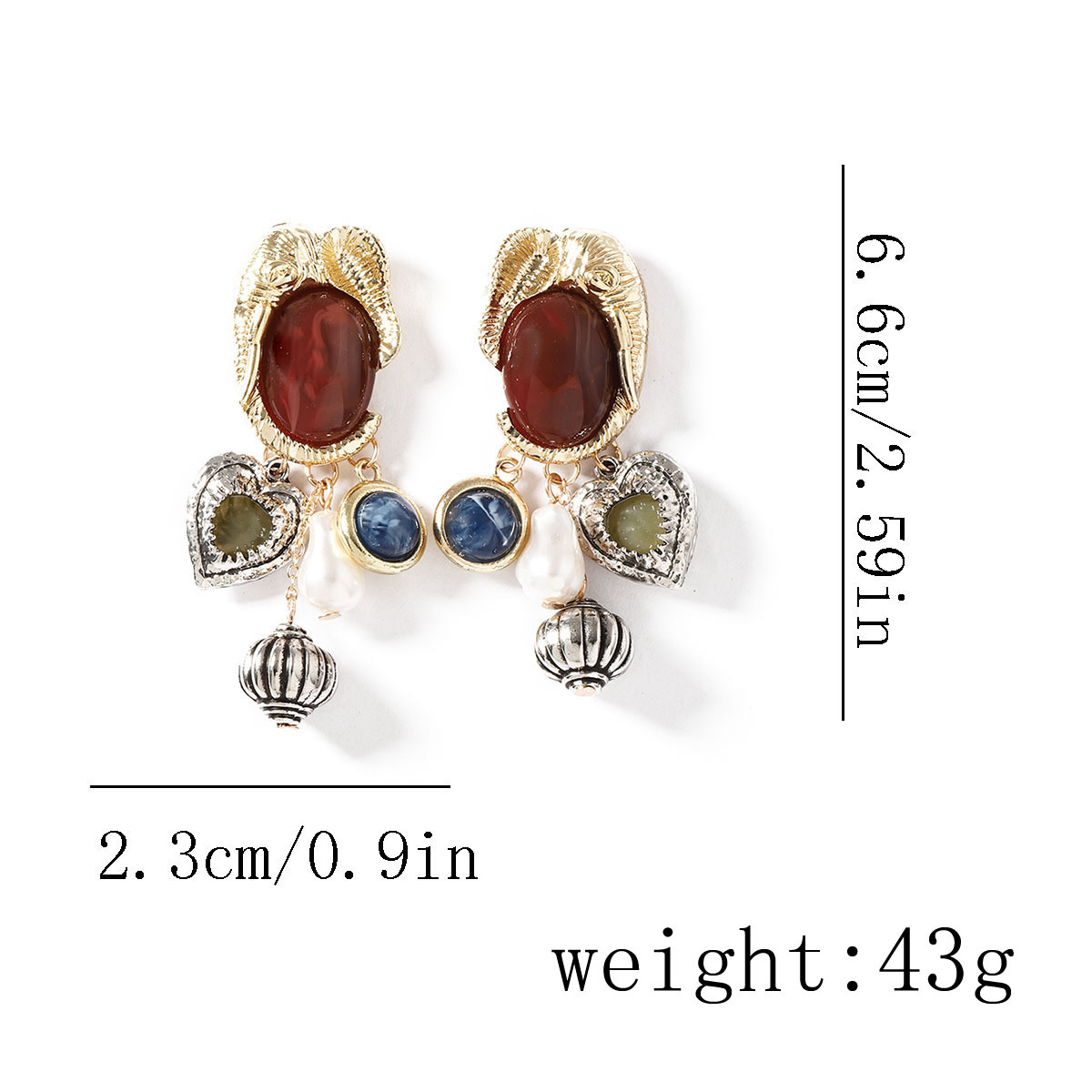 Pearl Gemstone Animal Drop Earrings Vintage Style Jewelry_voghion.com