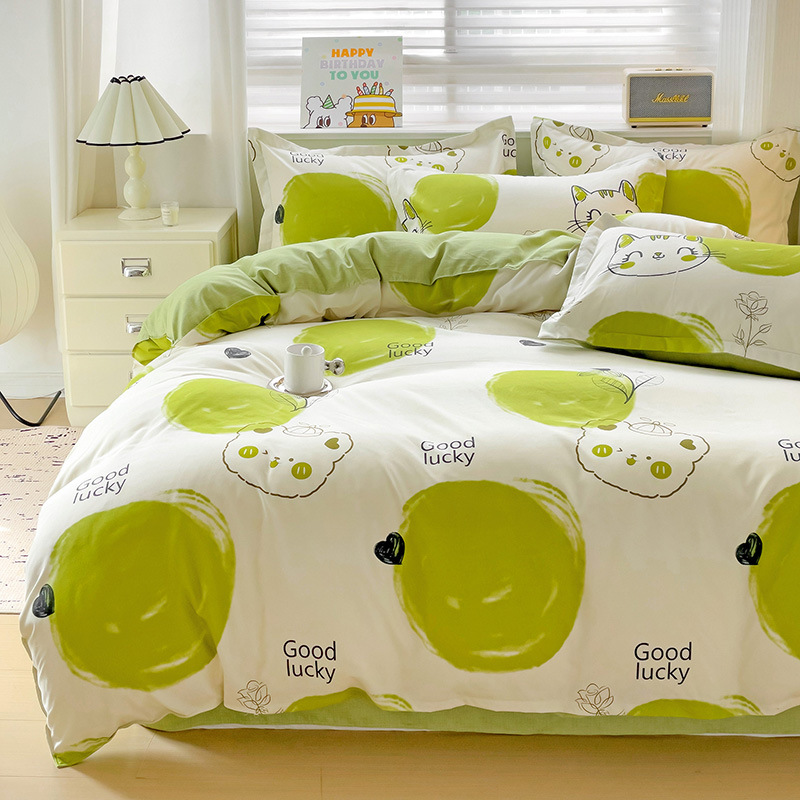 Casual Thickeneded Pure Cotton Brushed Quilt Cover Single Piece 150X200X230 Small Fresh Cartoon Dormitory Bed Single Product Quilt Cover 4