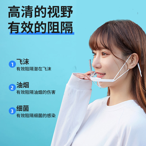 Transparent chef restaurant food smiling waiter face mask anti-fog anti-saliva spit mask