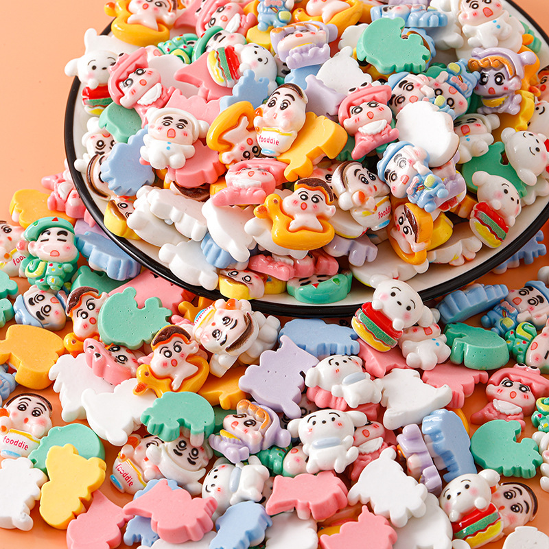 Estrella de dibujos animados DIY crema pegamento accesorios de resina teléfono móvil Shell material hecho a mano horquilla joyería de resina al por mayor