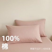 2025新款纯棉纯色A类全棉双层纱单枕套单件母婴级30*50婴儿童枕套