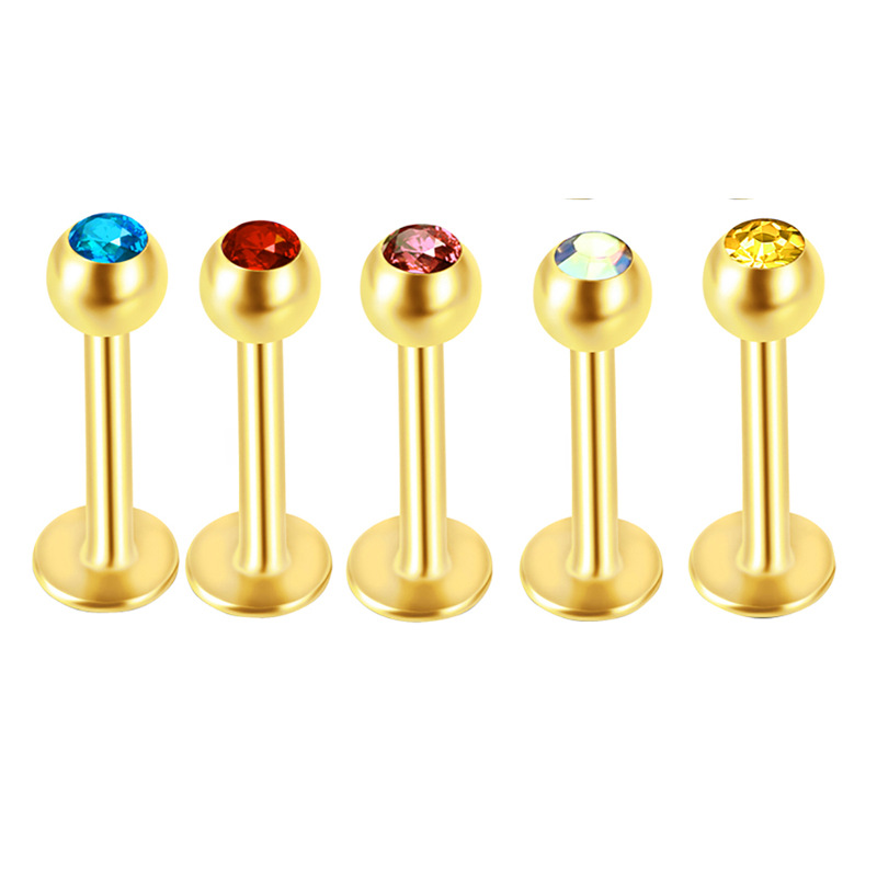 5 Sets Acrylic Star Lip Nail Ear Bone Nail T-Shaped Eyebrow Nail Nose Piercing Jewelry Stainless Steel Inner Outer Teeth detail image 17