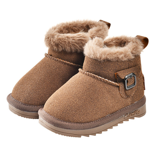 1--3岁羊皮毛一体雪地靴儿童冬季新款男童鞋女童防水防滑加厚大棉