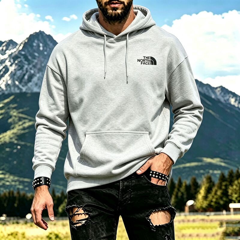 Foreign trade North Face brand trendy hooded cotton sweatshirt, new autumn and winter model, unisex couple's classic loose-fit sweatshirt, versatile Foreign trade North Face brand trendy hooded cotton sweatshirt, new autumn and winter model, unisex couple's classic loose-fit sweatshirt, versatile