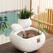 桌面水系陶瓷流水循环水办公室家庭小水系景观水摆件