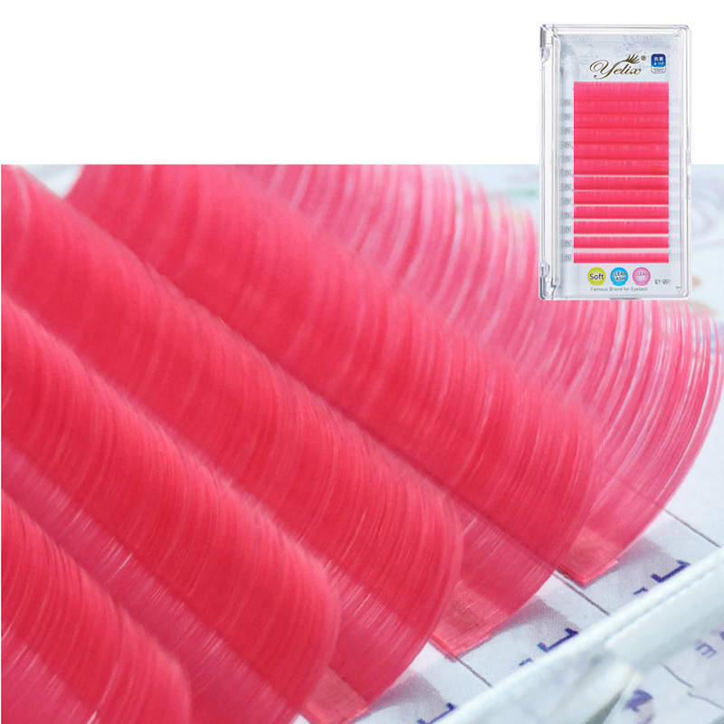 Fábrica transfronteriza un segundo pestañas florecientes coloridas pestañas falsas de gran capacidad en fila de flores injerto pestañas al por mayor